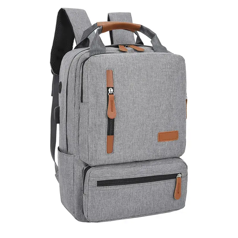 Maroon 3-Piece Business Backpack Set with USB Charging Port - Image 9