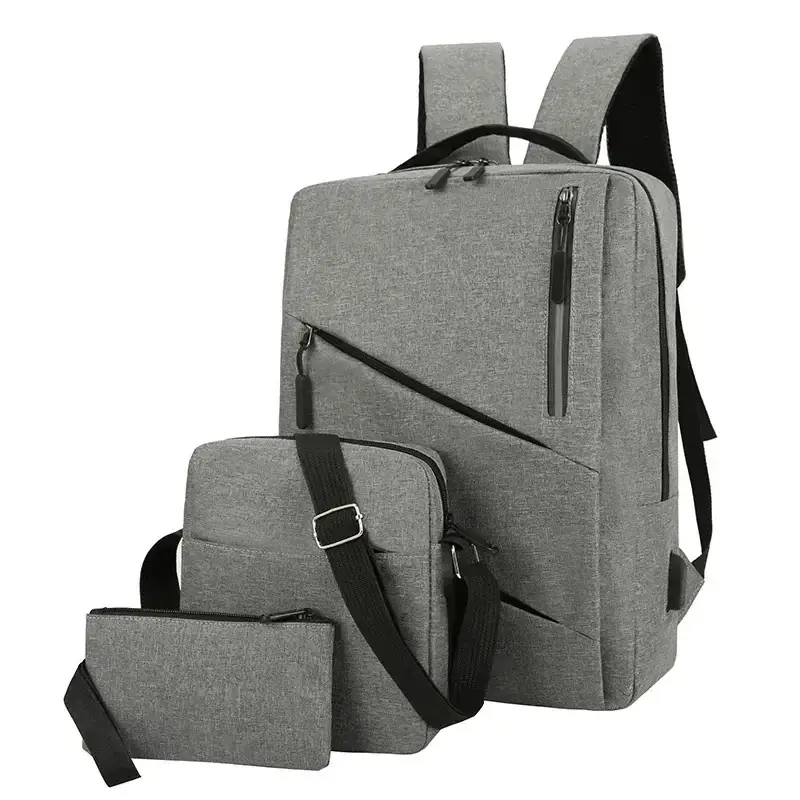 Maroon 3-Piece Business Backpack Set with USB Charging Port — feature 15