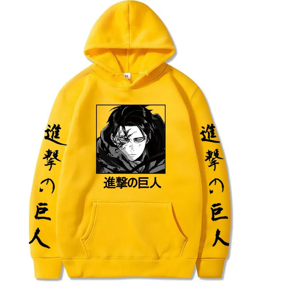 Men's Yellow Attack on Titan Hooded Sweatshirt - Image 14