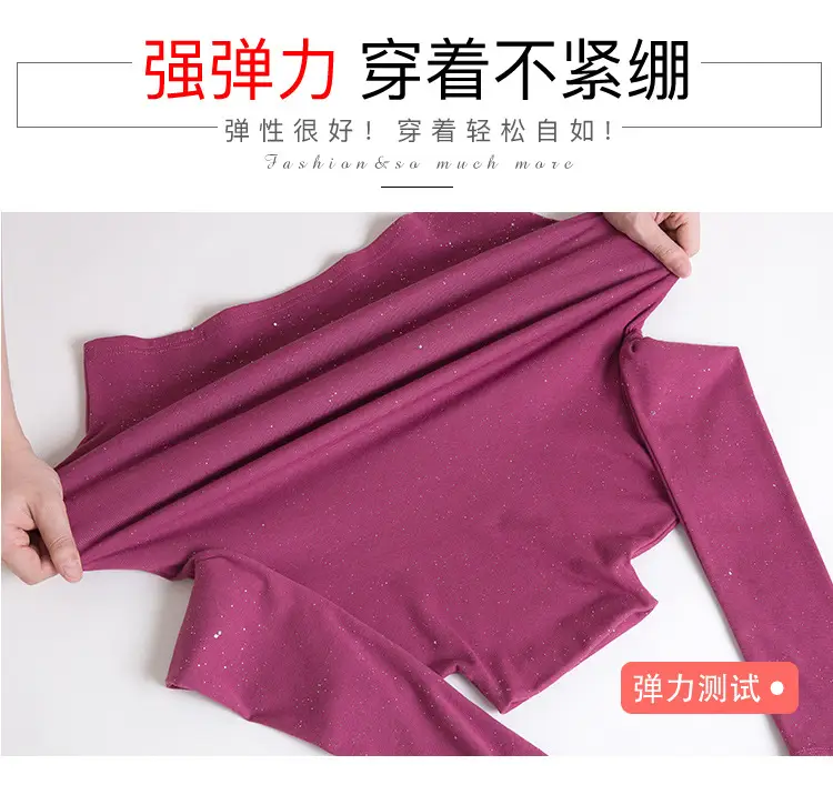 Black Sparkly Long Sleeve T-Shirt for Women — feature 5
