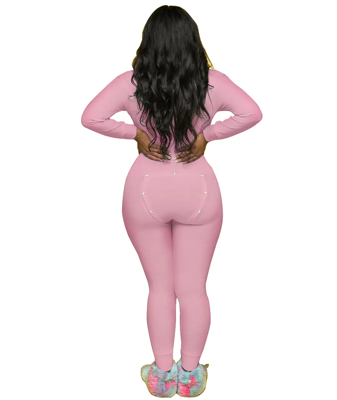 Pink Flapper Long Sleeve Jumpsuit with Colorful Boots — feature 16
