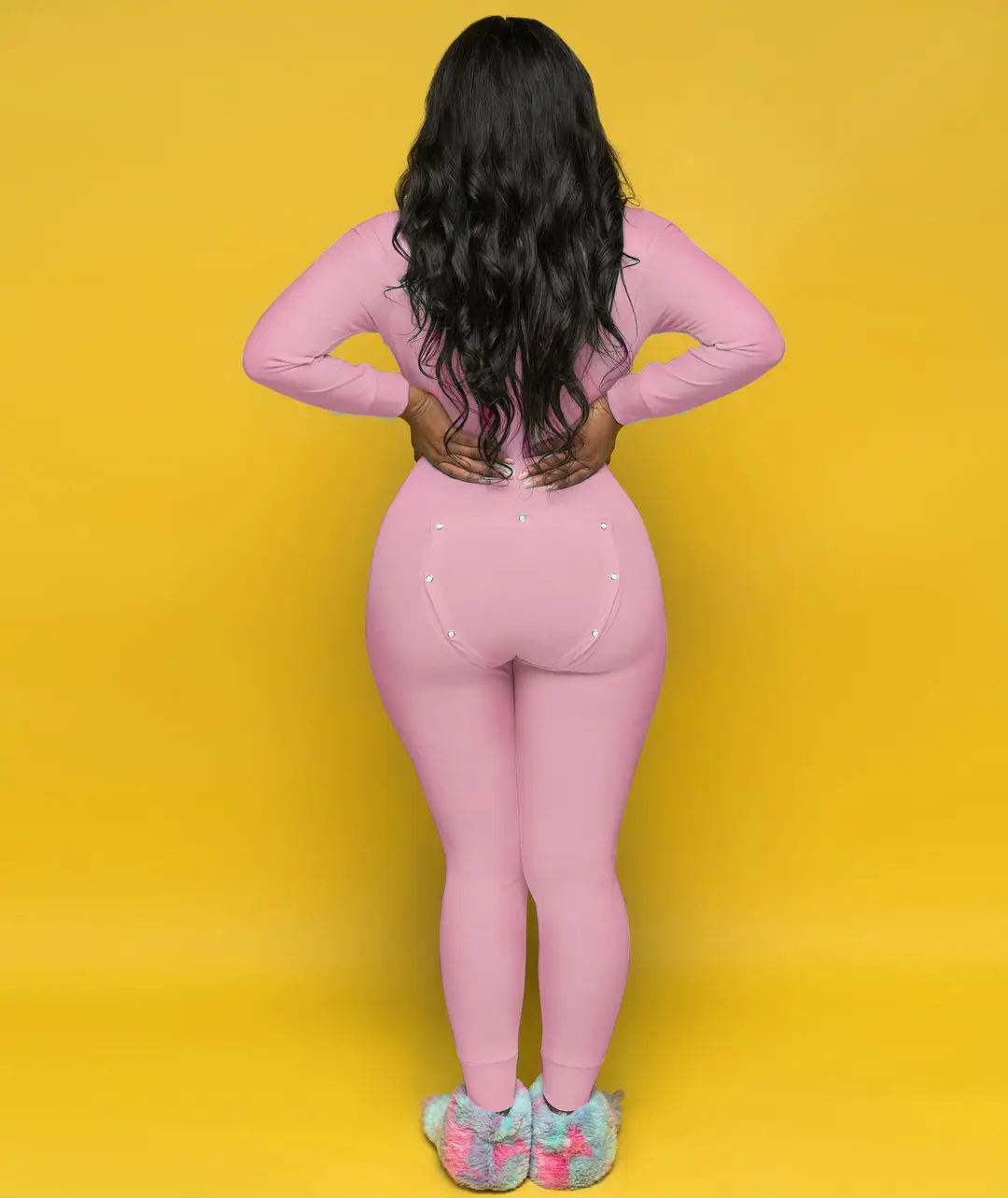 Pink Flapper Long Sleeve Jumpsuit with Colorful Boots — feature 7