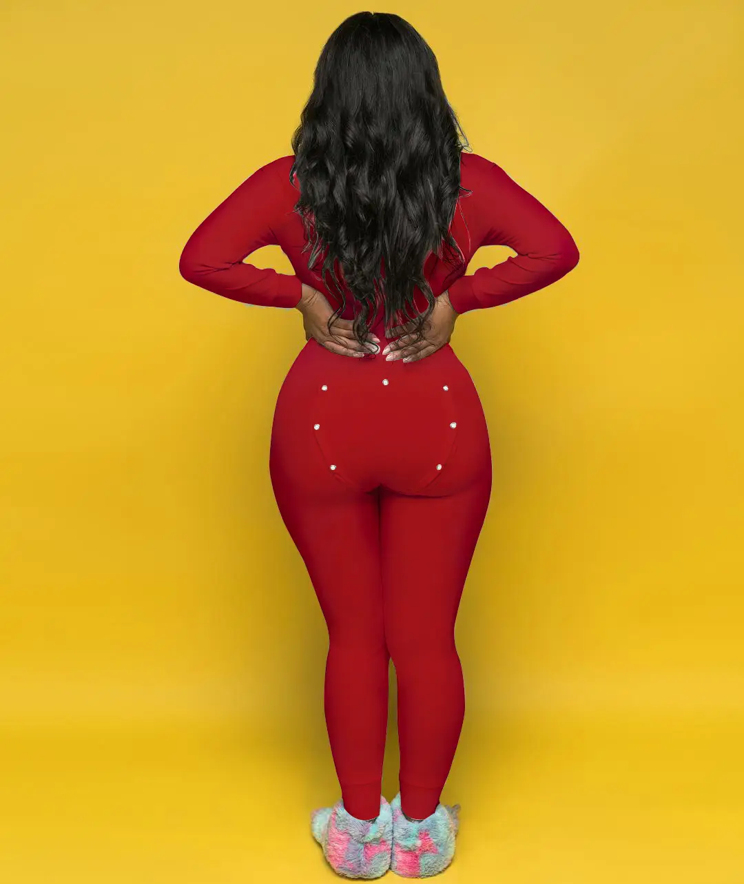 Pink Flapper Long Sleeve Jumpsuit with Colorful Boots — feature 9