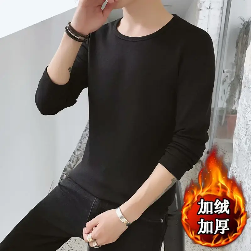 Men Maroon Fleece Lined Long Sleeve T-Shirt Large - Image 11
