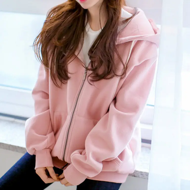 Women Hooded Sweatshirt Lazy Cardigan Jacket Set