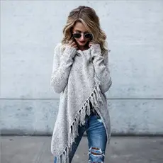 Women Knitted High Collar Dress Cream Slim Fit — feature 18