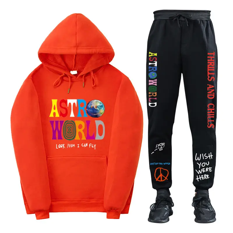 Men & Women Fleece Lined Hoodie Set Astroworld Graphic - Image 27
