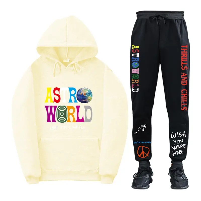 Men & Women Fleece Lined Hoodie Set Astroworld Graphic — feature 12