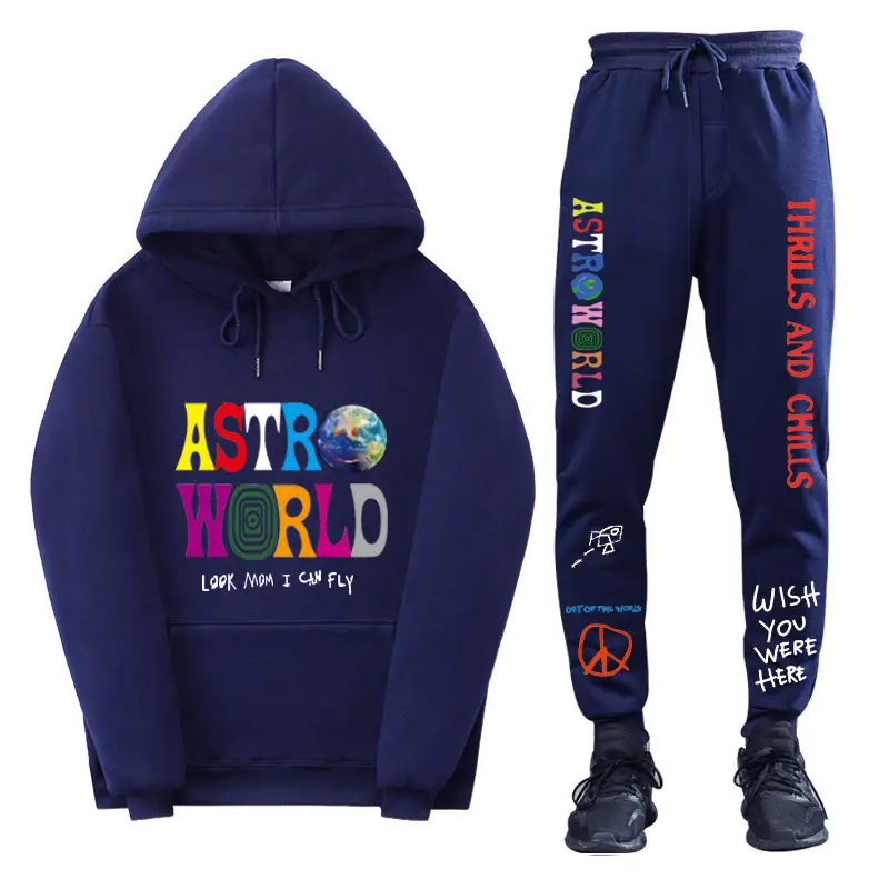 Men & Women Fleece Lined Hoodie Set Astroworld Graphic — feature 9