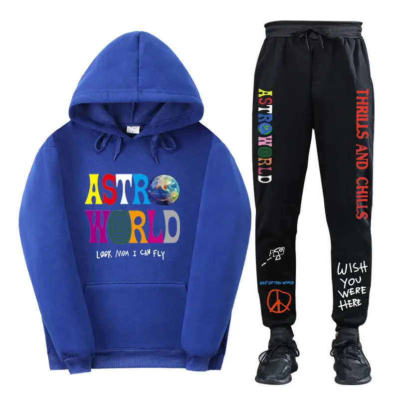 Men & Women Fleece Lined Hoodie Set Astroworld Graphic - Image 10