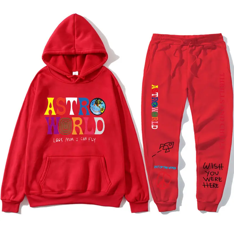Men & Women Fleece Lined Hoodie Set Astroworld Graphic - Image 13
