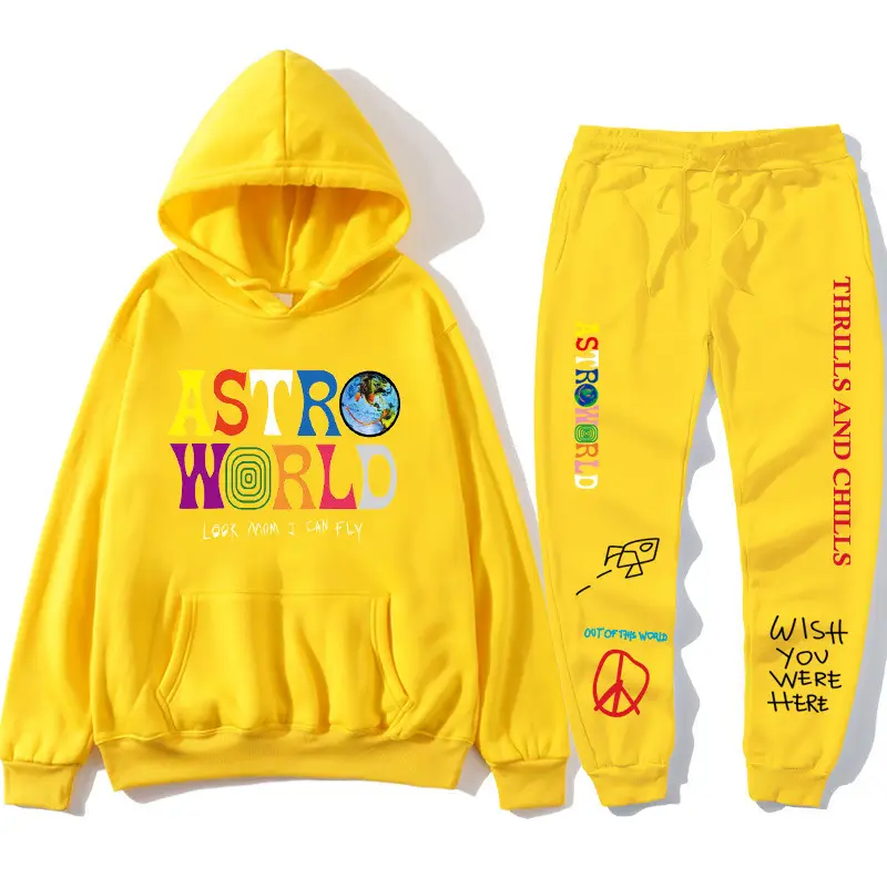 Men & Women Fleece Lined Hoodie Set Astroworld Graphic - Image 14