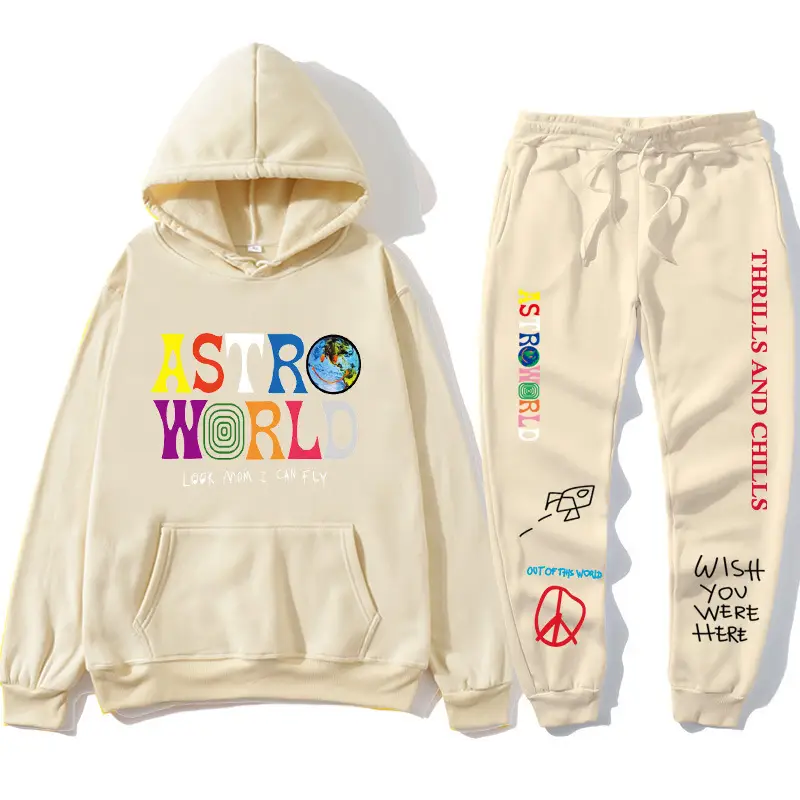 Men & Women Fleece Lined Hoodie Set Astroworld Graphic - Image 15