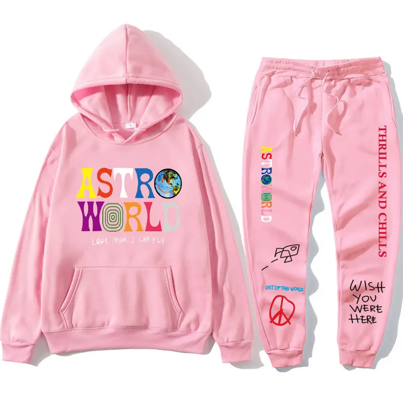 Men & Women Fleece Lined Hoodie Set Astroworld Graphic - Image 16