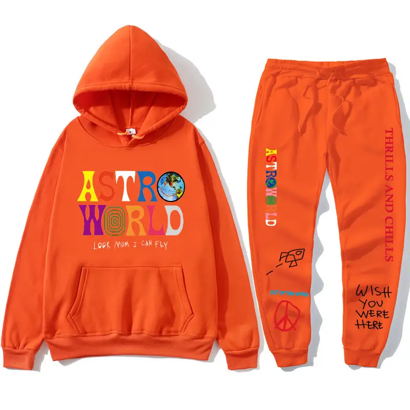 Men & Women Fleece Lined Hoodie Set Astroworld Graphic - Image 17