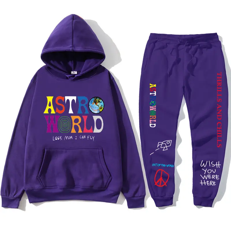 Men & Women Fleece Lined Hoodie Set Astroworld Graphic - Image 18