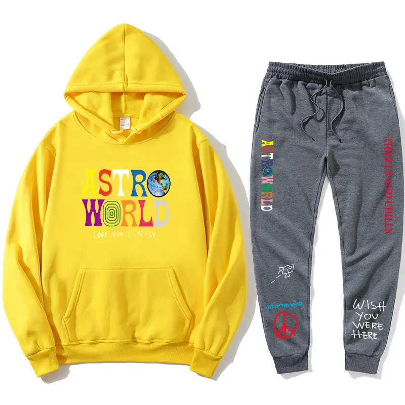Men & Women Fleece Lined Hoodie Set Astroworld Graphic - Image 19