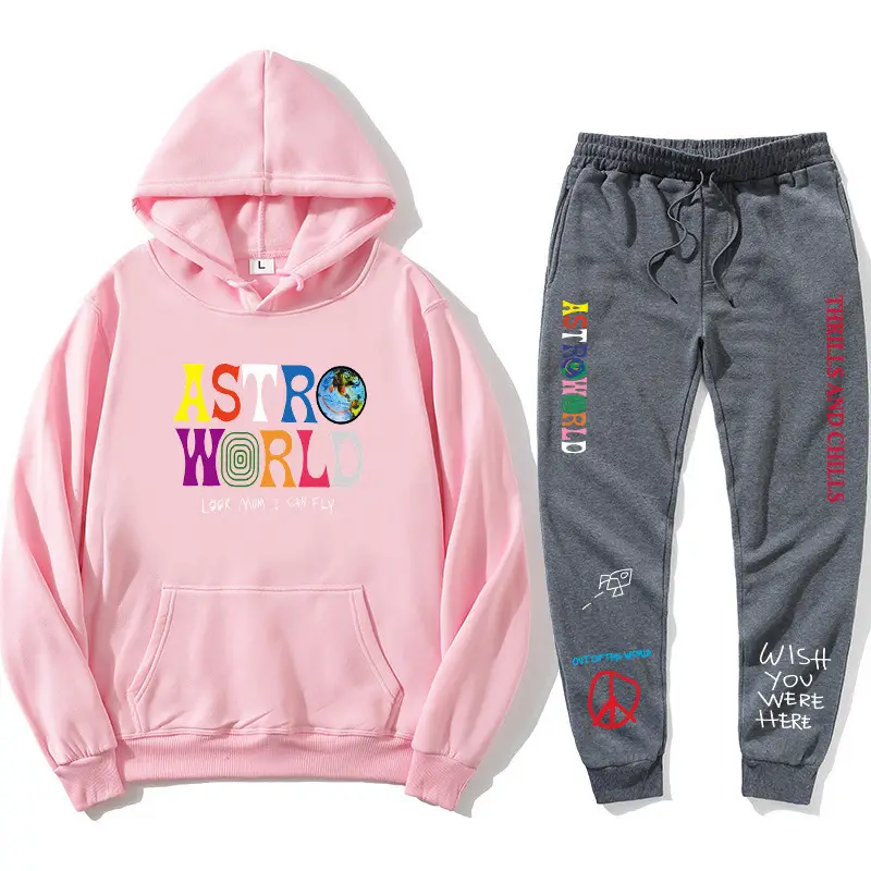 Men & Women Fleece Lined Hoodie Set Astroworld Graphic - Image 20