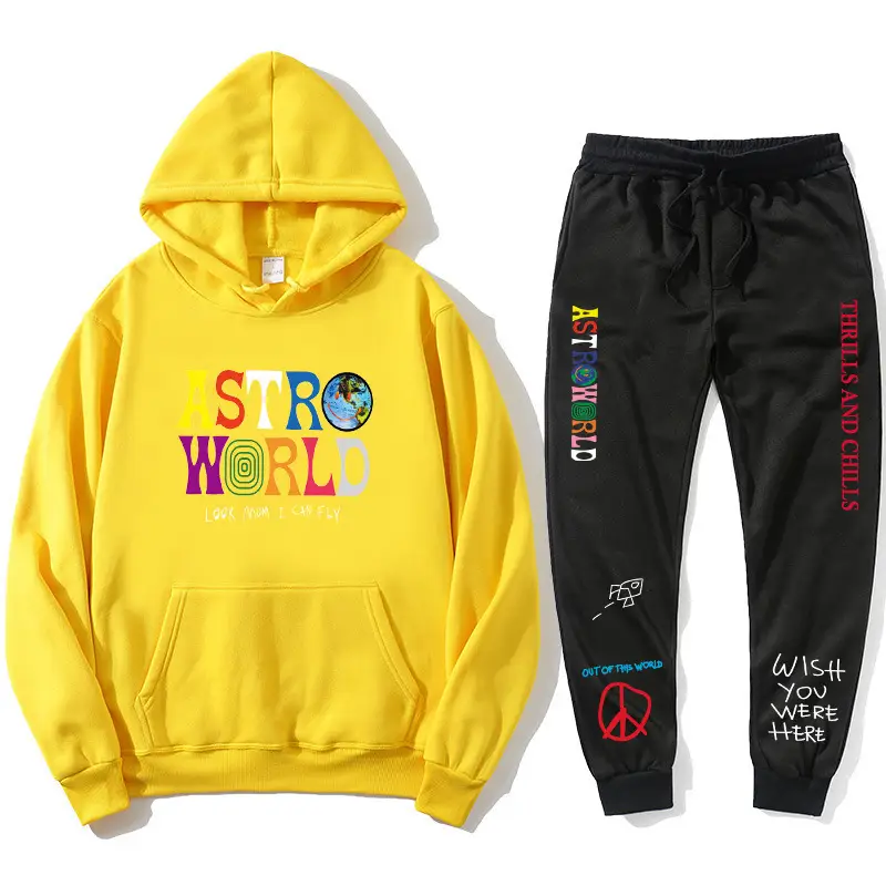 Men & Women Fleece Lined Hoodie Set Astroworld Graphic - Image 21