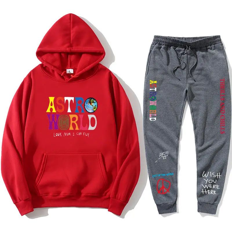 Men & Women Fleece Lined Hoodie Set Astroworld Graphic - Image 23