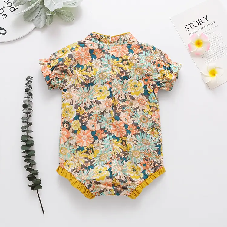 Baby Girls Floral Cheongsam Summer Dress - Image 2