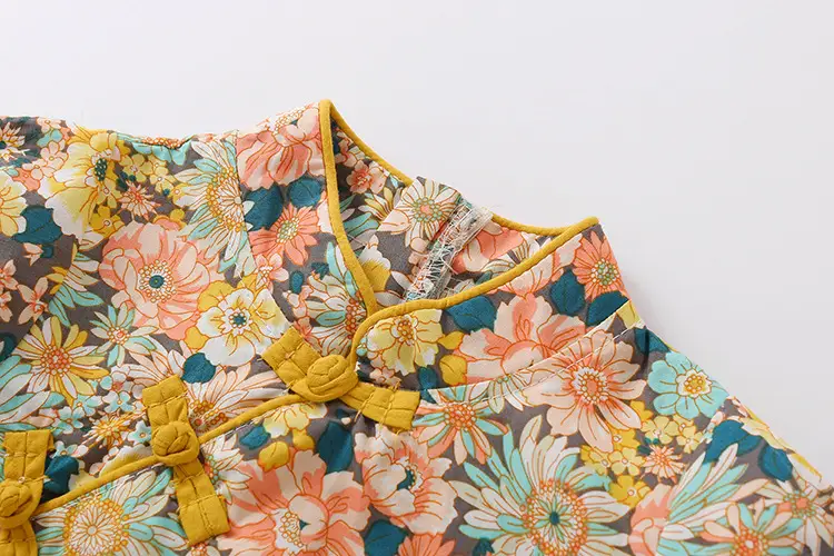 Baby Girls Floral Cheongsam Summer Dress - Image 3
