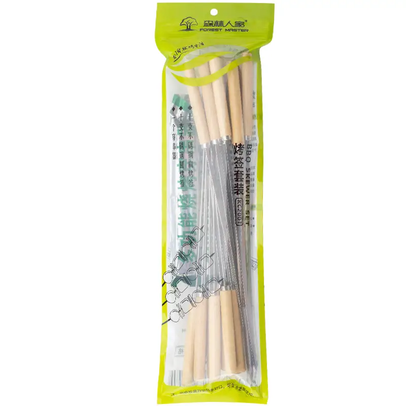 Stainless Steel BBQ Stick Set with Wooden Handle - Image 5