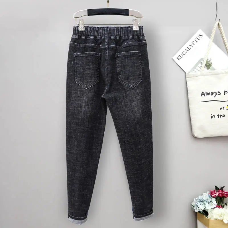 Women's Elastic Waist Jeans Winter 200kg