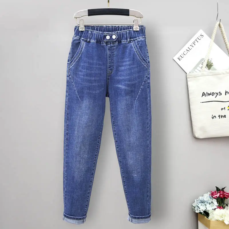 Women's Elastic Waist Jeans Winter 200kg