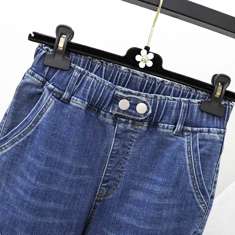 New Plus Size Elastic Jeans Women's High Waist Harlan Pants 200 Jin - Image 5