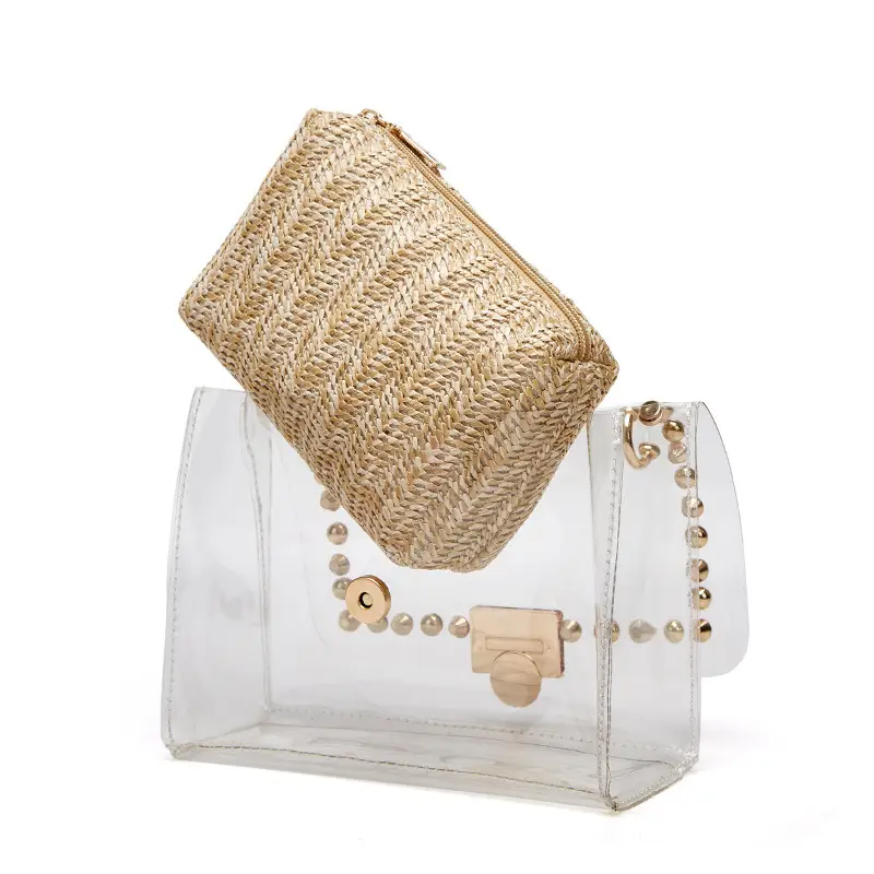 Transparent Gold Herringbone Crossbody Bag for Girls - Image 6