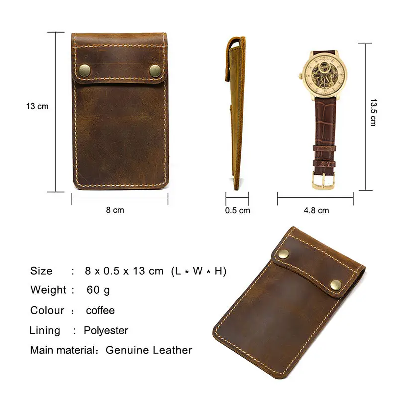 Retro Leather Watch Bag with Dial & Buttons - Image 4