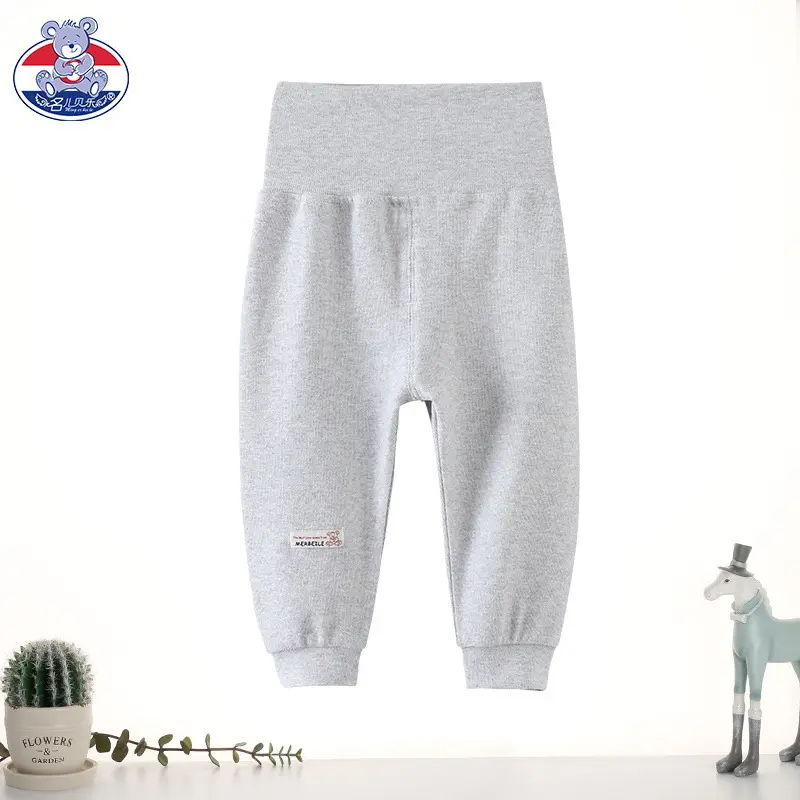 Baby's High Waist Belly Pants Light Blue Grey Pink Beige - Image 2
