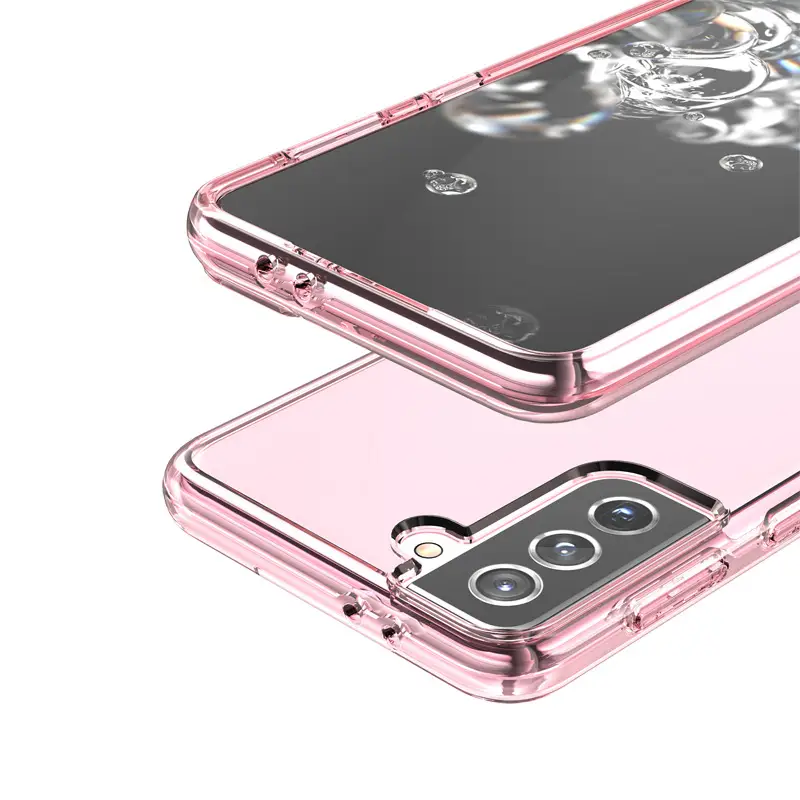 Transparent Phone Case for Samsung S21 Plus Drop Resistant Pink - Image 9
