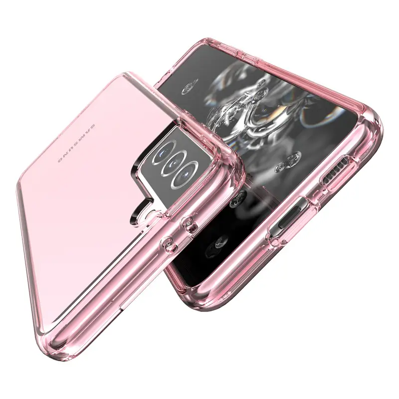 Transparent Phone Case for Samsung S21 Plus Drop Resistant Pink - Image 10