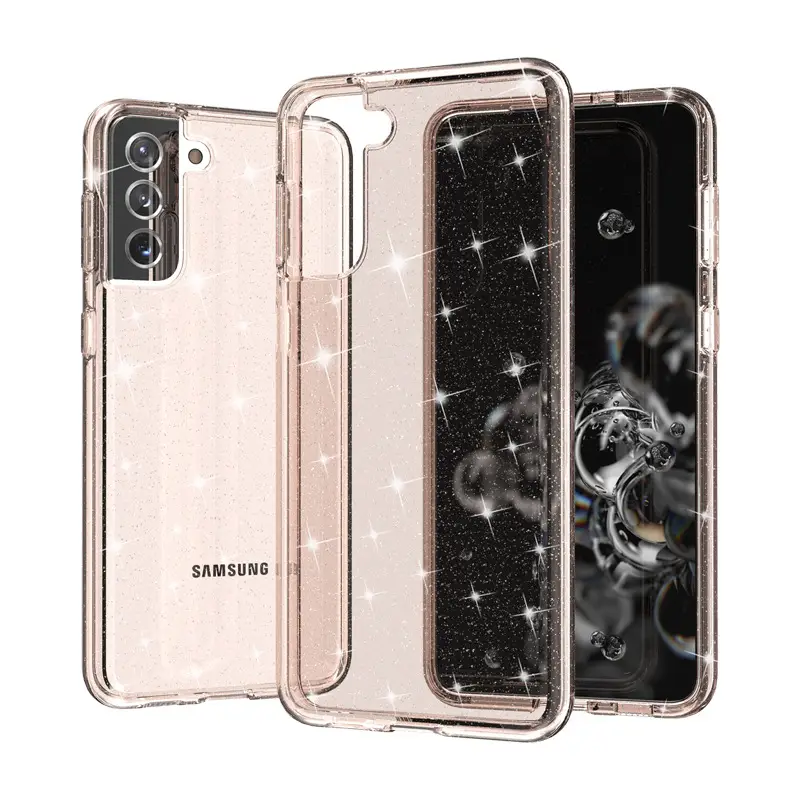 Transparent Phone Case for Samsung S21 Plus Drop Resistant Pink - Image 4