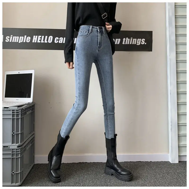 Women Skinny Jeans Fleece Lined Slim Fit 2020 - Image 2