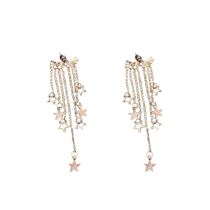 Silver Needle Korean Dongdaemun Star Tassel Earrings Wholesale - Image 7