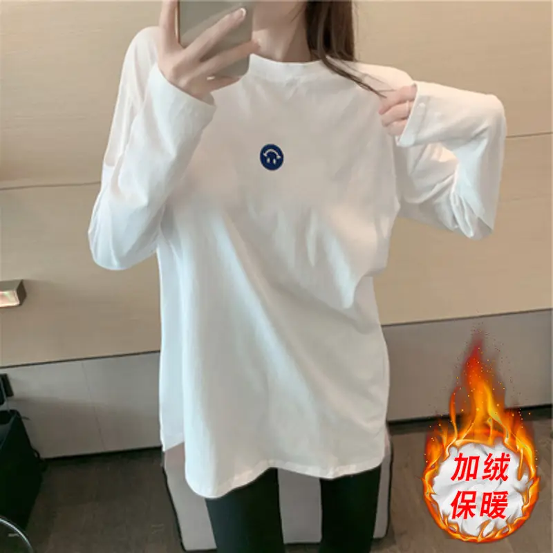 Fleece Lined White Women's Base Shirt Mid Length 2025 Winter - Image 3