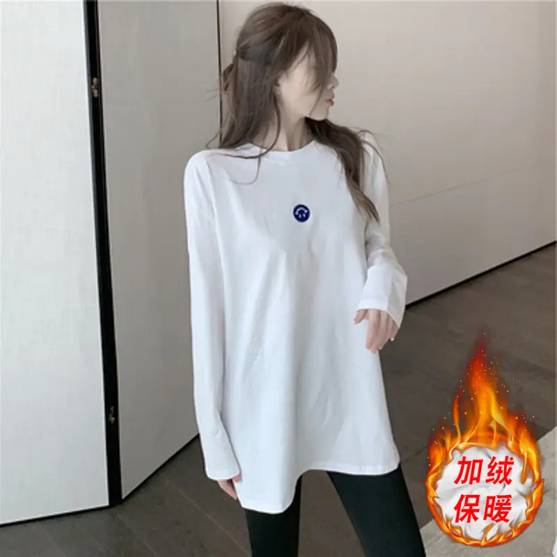 Fleece Lined White Women's Base Shirt Mid Length 2025 Winter - Image 4