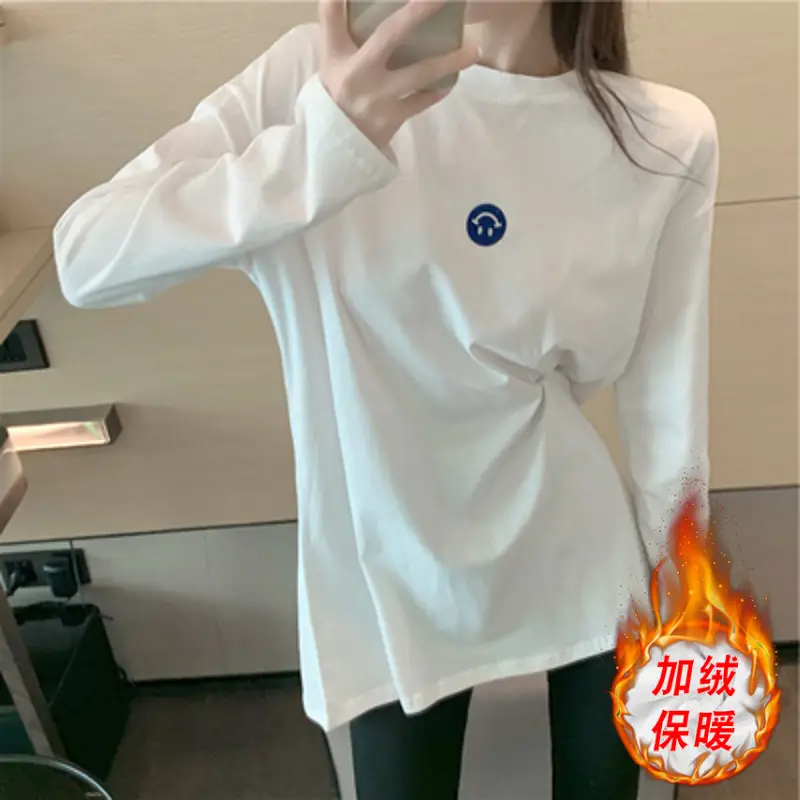 Fleece Lined White Women's Base Shirt Mid Length 2025 Winter - Image 5