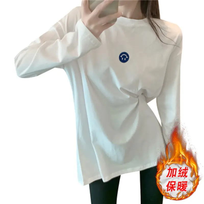 Fleece Lined White Women's Base Shirt Mid Length 2025 Winter - Image 6