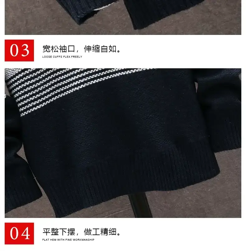 2022 autumn and winter Amazon New plus velvet padded sweater large size Foreign Trade men's coat hooded cardigan wholesale — feature 15