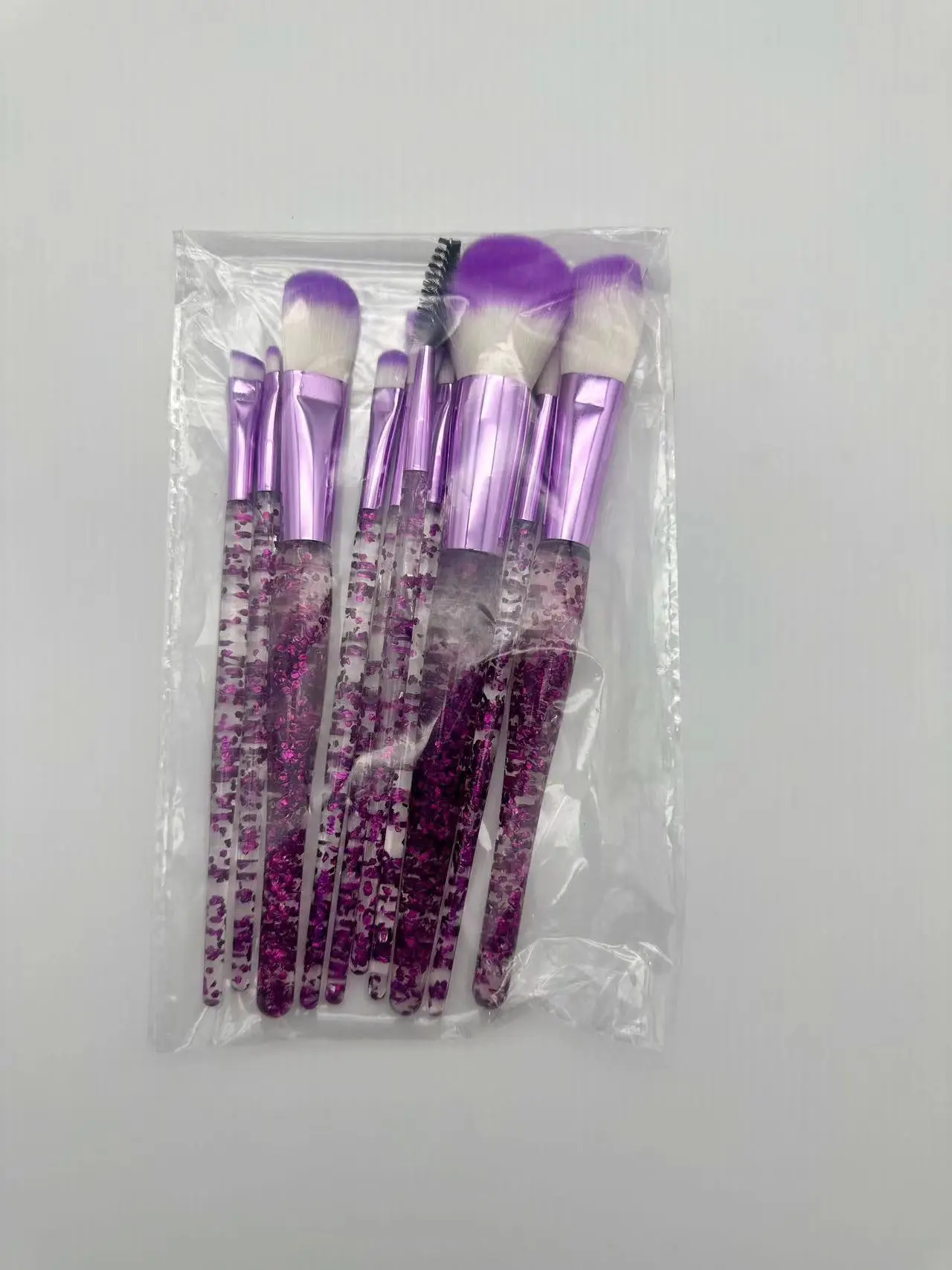 Purple Glitter Makeup Brushes Set for Eyeshadow & Setting - Image 5