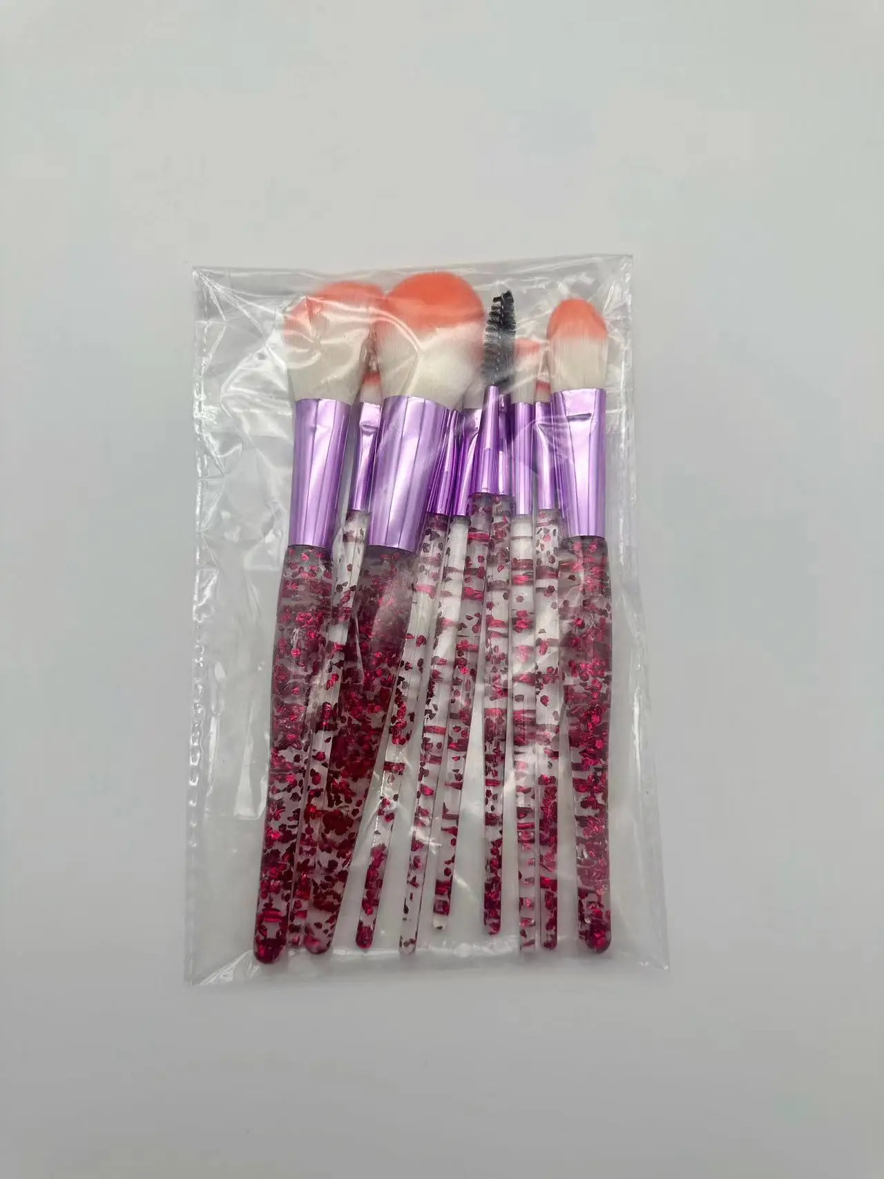 Purple Glitter Makeup Brushes Set for Eyeshadow & Setting - Image 6