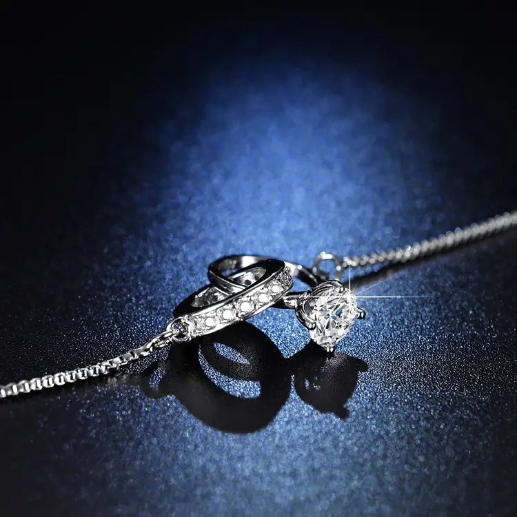 Japanese Diamond Double Ring Buckle Bracelet for Women