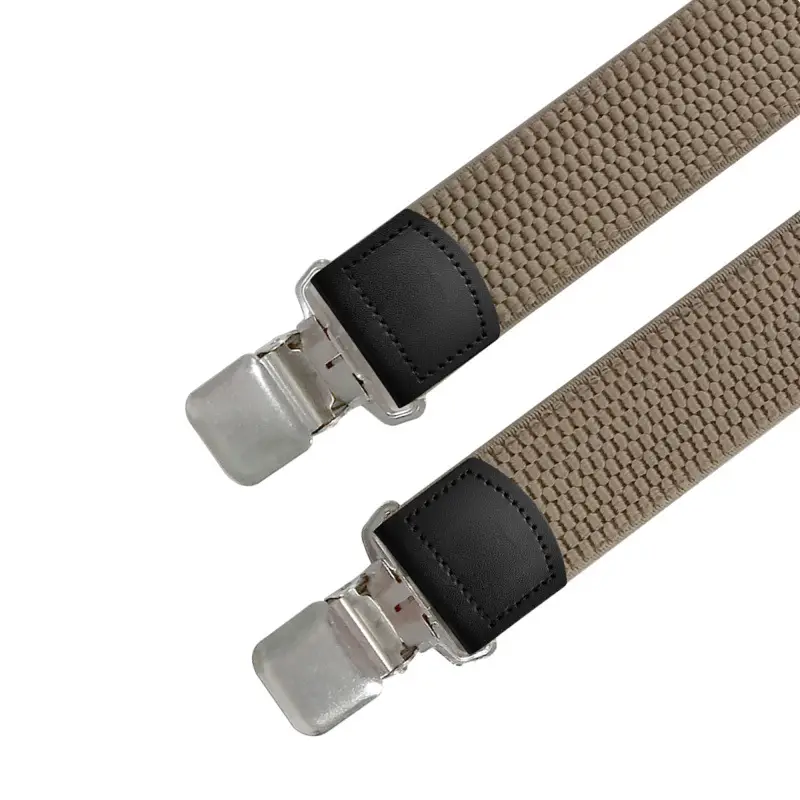 Red Cross Pattern Stretch Suspenders 4 Clip Unisex - Image 12