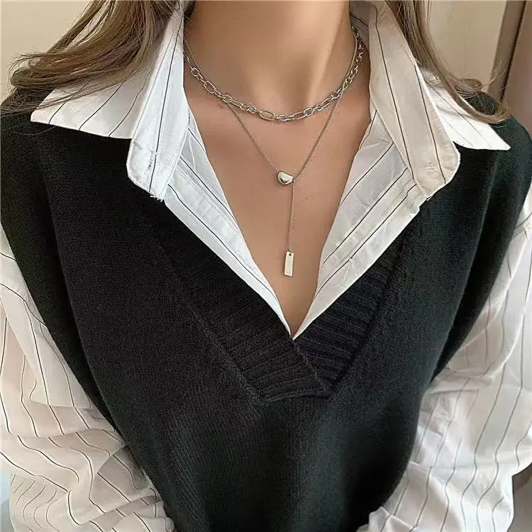 Titanium Steel Lucky Bean Necklace Women's Clavicle Chain - Image 4