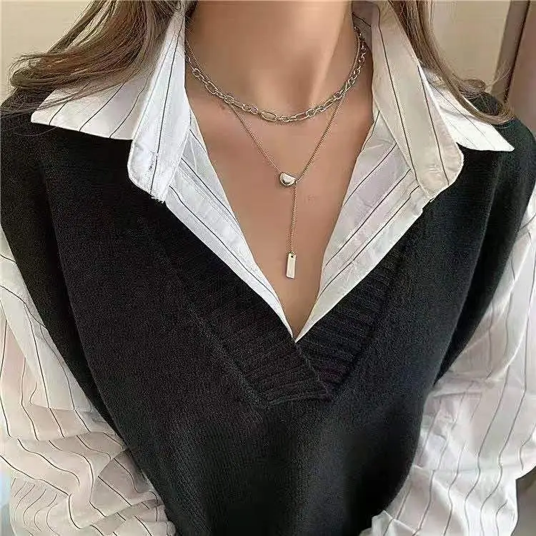 Titanium Steel Lucky Bean Necklace Women's Clavicle Chain - Image 2