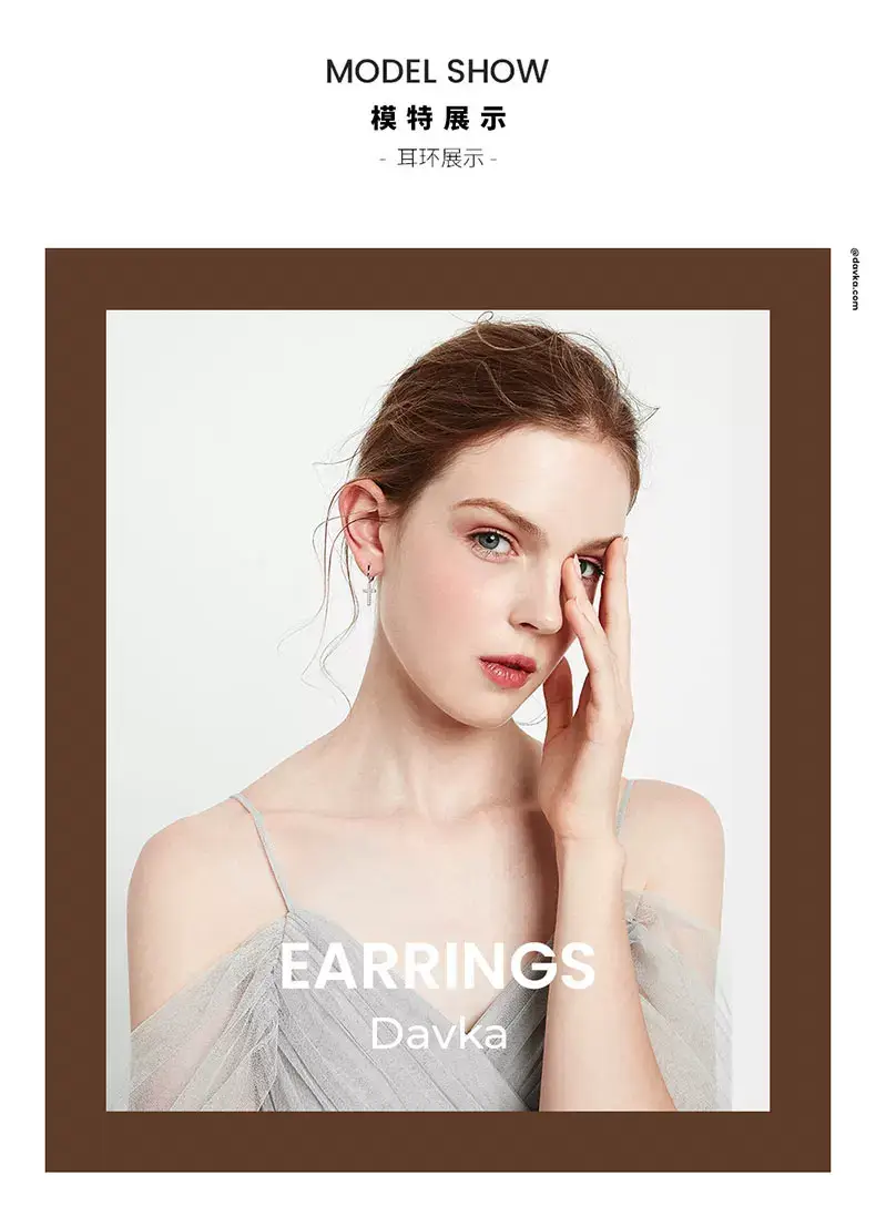 925 Sterling Silver Cross Diamond Earrings for Women — feature 3
